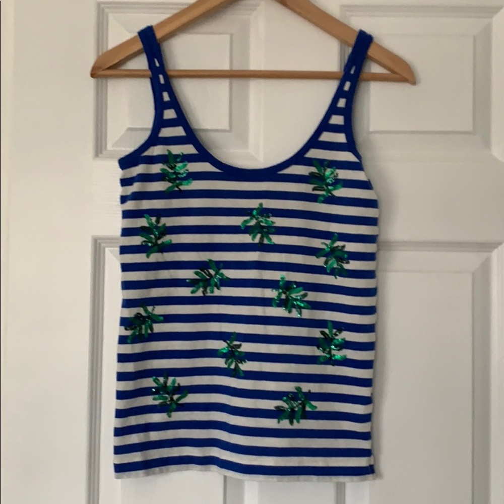 J Crew Striped Sequin Tank